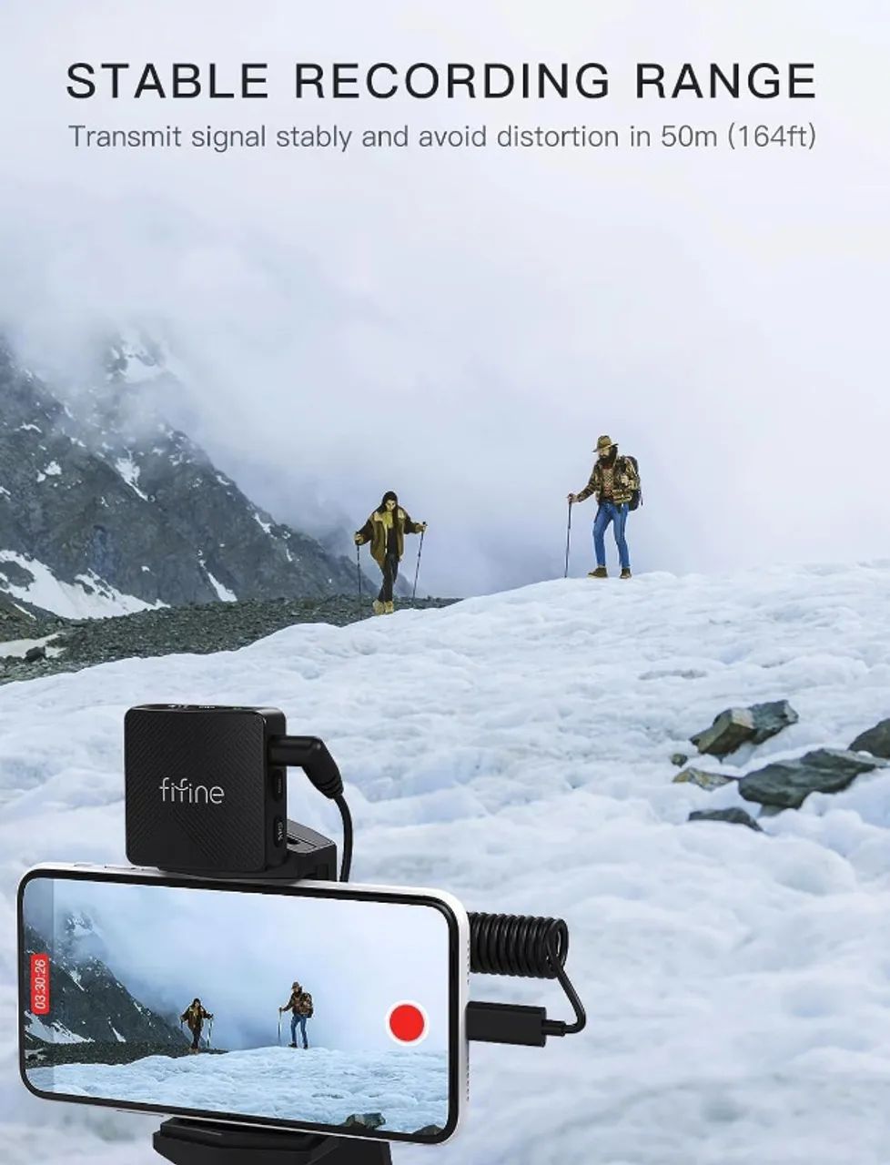 Microfone de Lapela Sem Fio Fifine M9 Duplo 2.4GHz 48kHz USBC iPhone/Android, 12x 37,96 - Foto 4