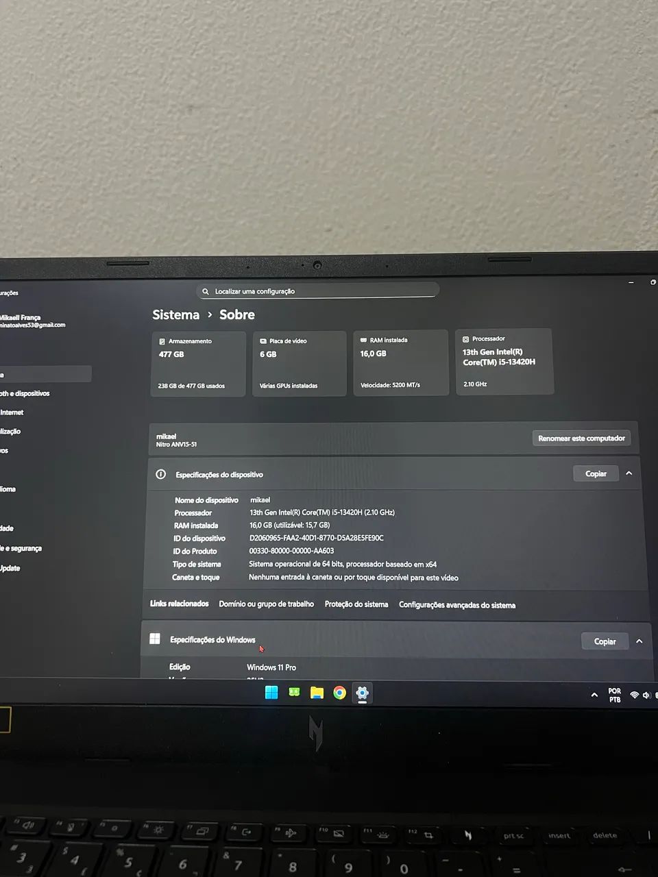 Gaming Notebook Nitro V1565704295241217121