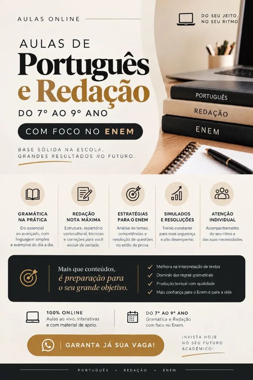 Aulas online de Português/ Redação 