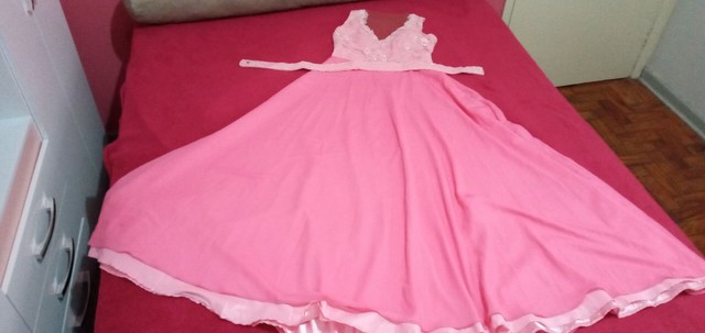 Vestido longo de festa rosa - Foto 5