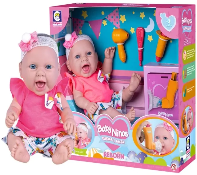 Boneca Bebê Negra Coleção Ninos Reborn - Cotiplas