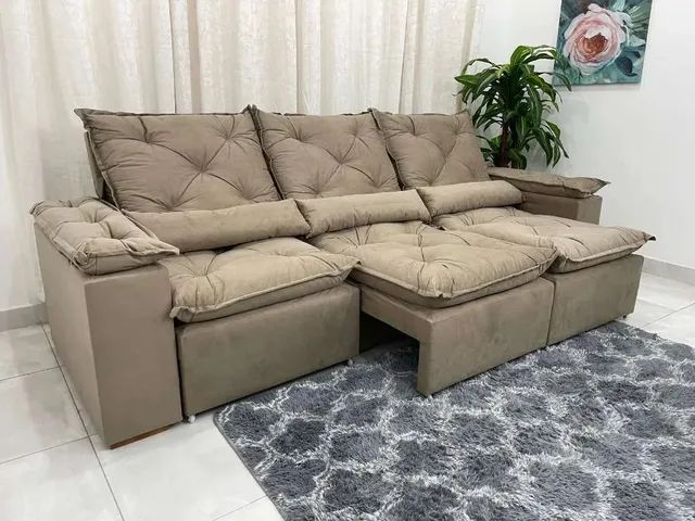 sofá retrátil e reclinável 3 módulos 2,70 várias cores - Foto 5