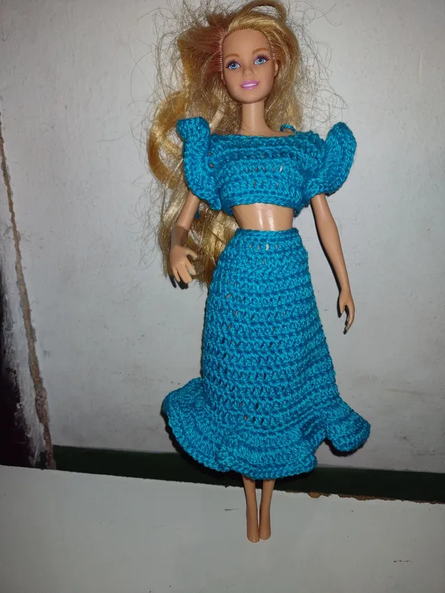 barbie  Roupas de crochê para bonecas, Vestido de boneca de crochê, Roupas  para bonecas barbie