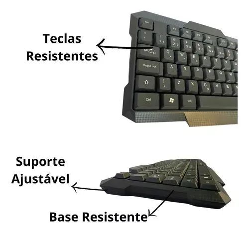 Teclado sem fio com adaptador usb wireless 2.4ghz - Foto 4