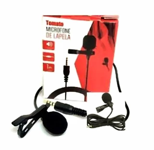 Microfone de Lapela, conector P3 da Marca Tomate. 