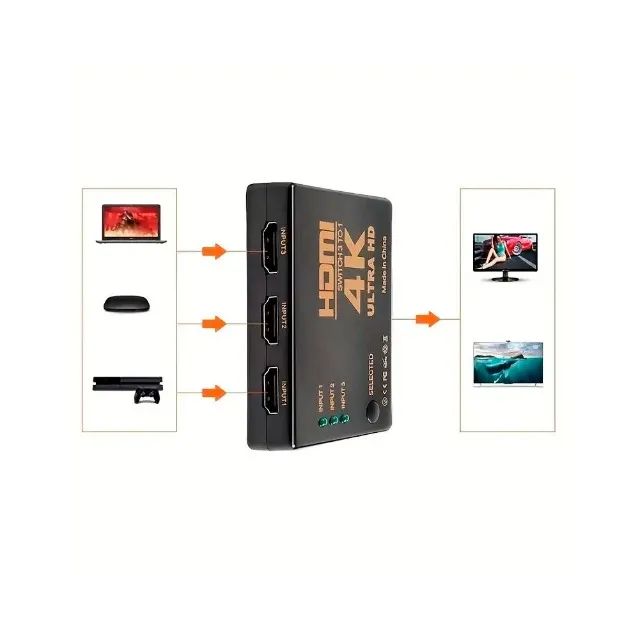 Switch Hdmi 3 em 1 C/ Controle Remoto - AC2927 - Foto 5