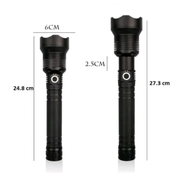 lanterna Led Recarregável P90 Grande(27cm) Alcança Até 1km Duas Baterias Longa Duração - Foto 4