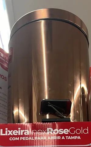 Lixeira inox rose goldd nova - Foto 3
