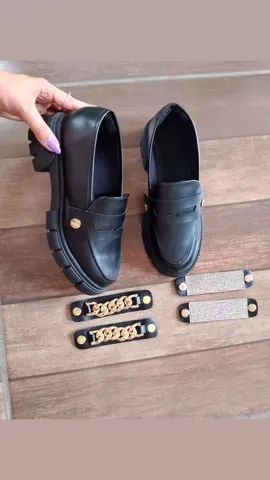 Mocassim Tratorado Preto com tiras removíveis  - Foto 3