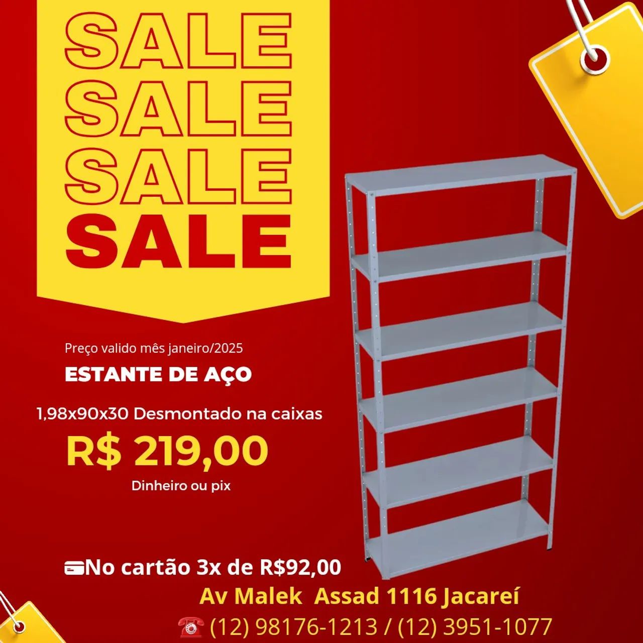Estante de aço 6 bandejas