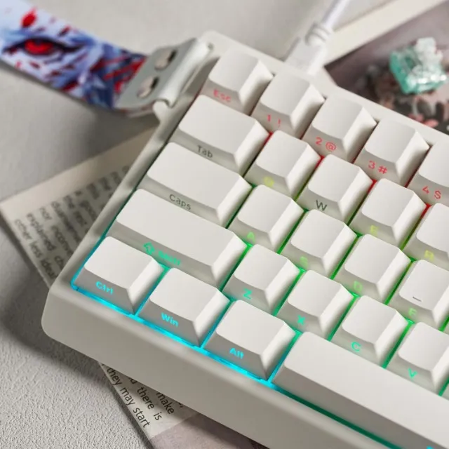 Teclado BRANCO Mecânico Madlions MAD 60 He Pro- Rgb Magnetic Switch- No Brasi.