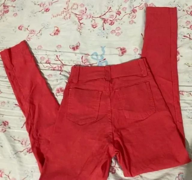 Calça Cor Salmão Estilo Jeans - Foto 2