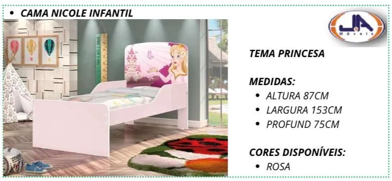 Cama infantil Feminina Nicole Nova