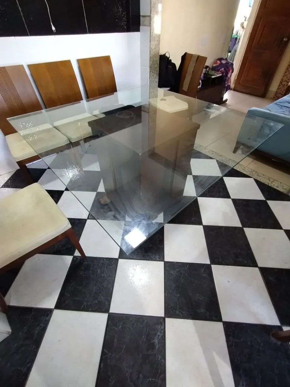 Tampo de mesa vidro temperado 1.42x1.42 espessura de 10mm - Foto 2