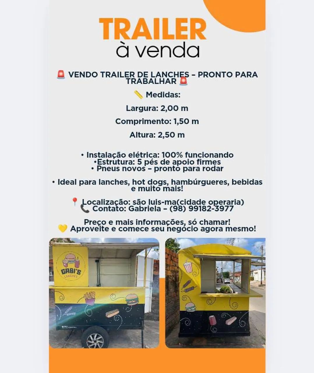 Trailer de lanche e material incluso (novo) - Foto 2