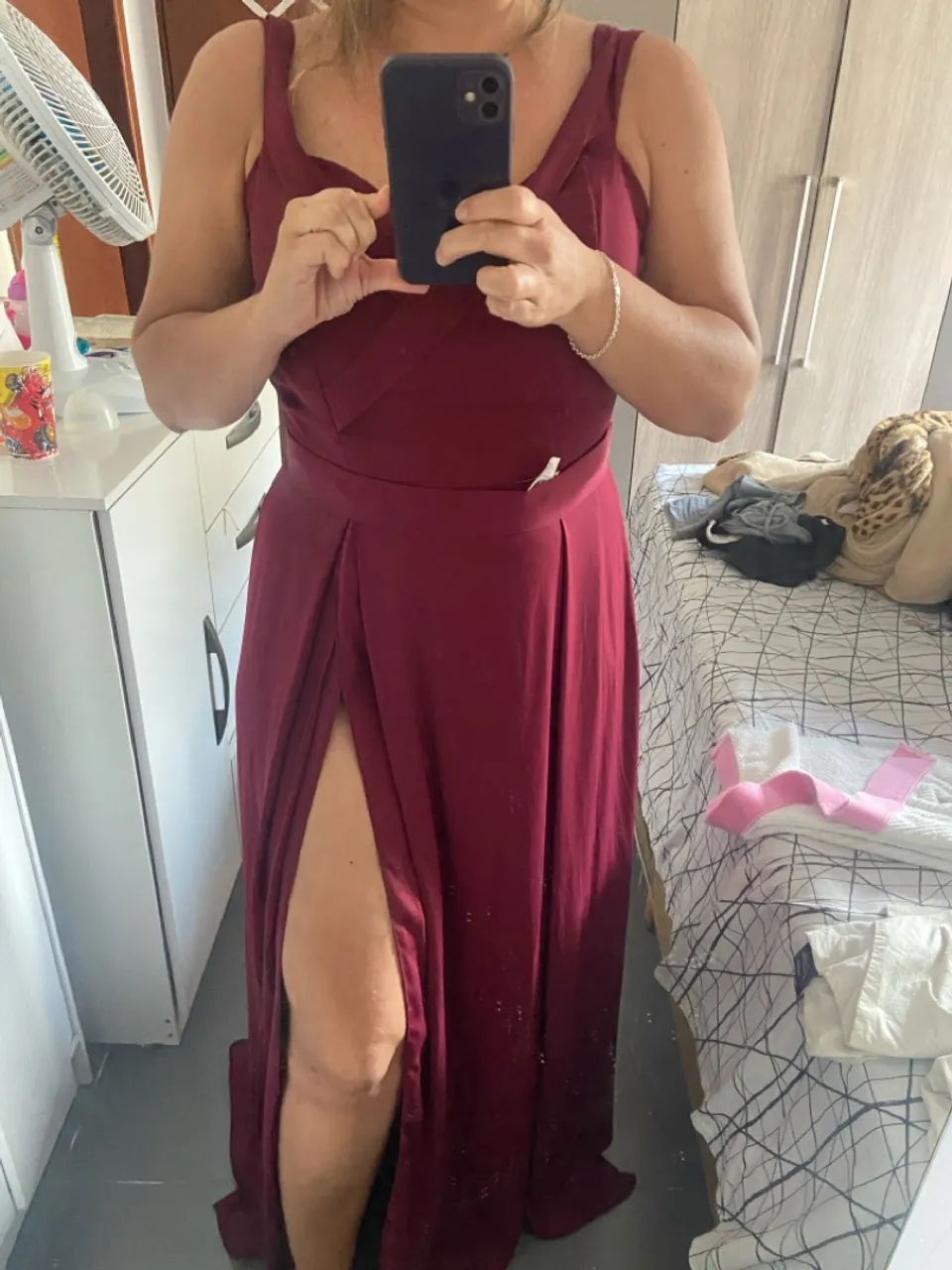 Vestido Longo Bordô/Marsala - Foto 5