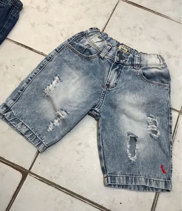 Bermuda jeans masculina infantil 