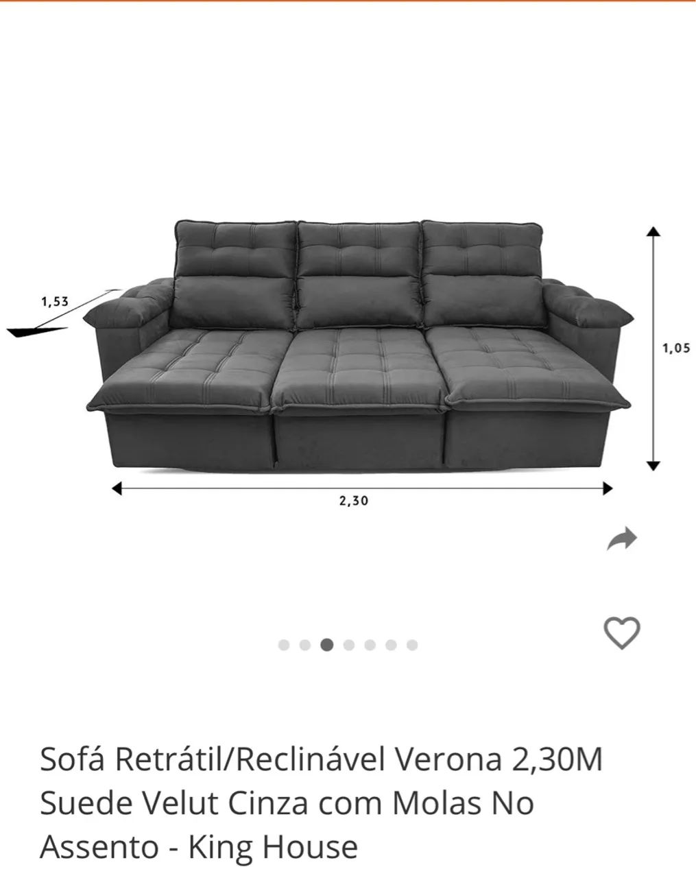 Sofá Retrátil/Reclinável com molas no assento.  - Foto 2