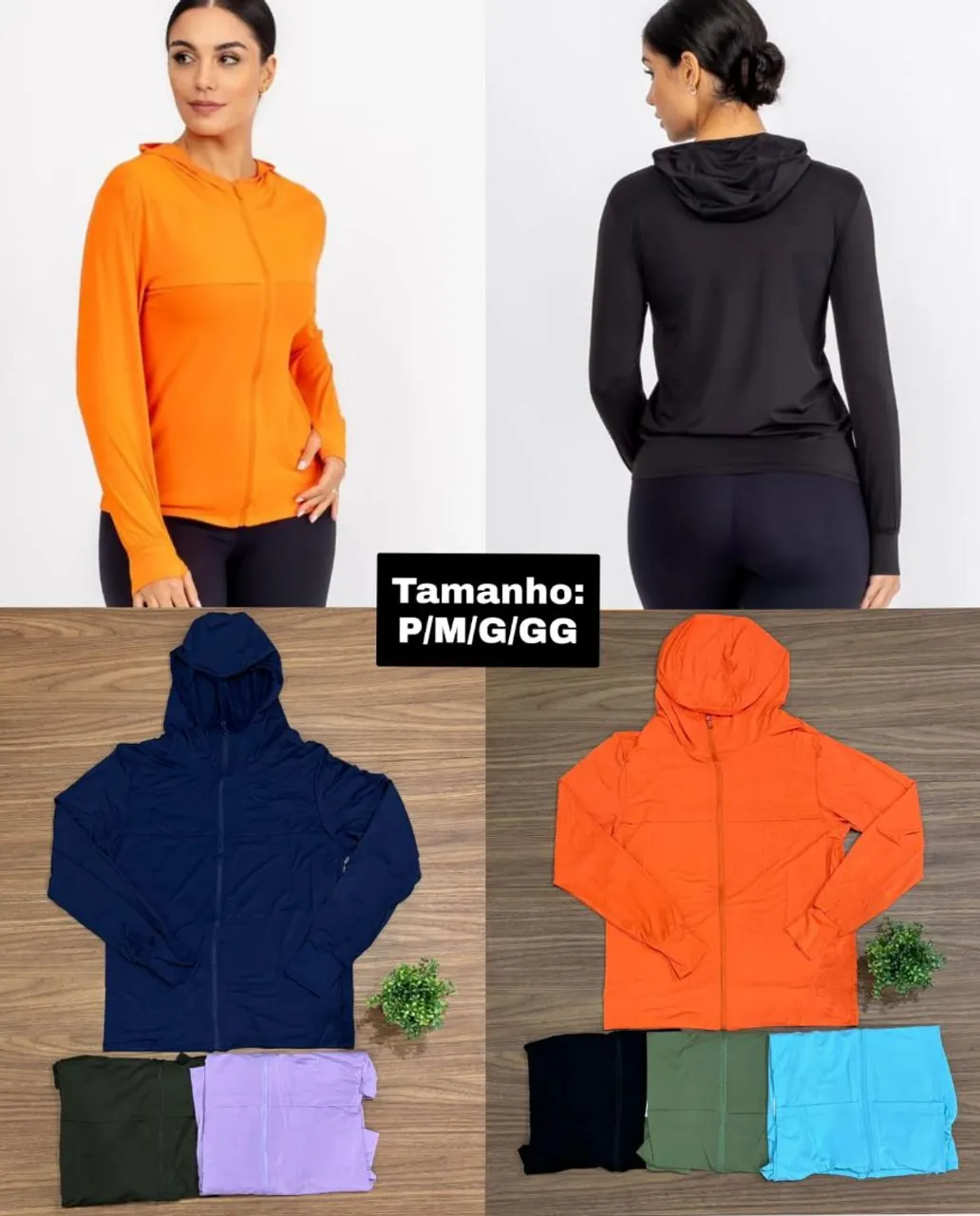 Jaqueta com Capuz Feminina UV - Diversas Cores P ao GG 170 $