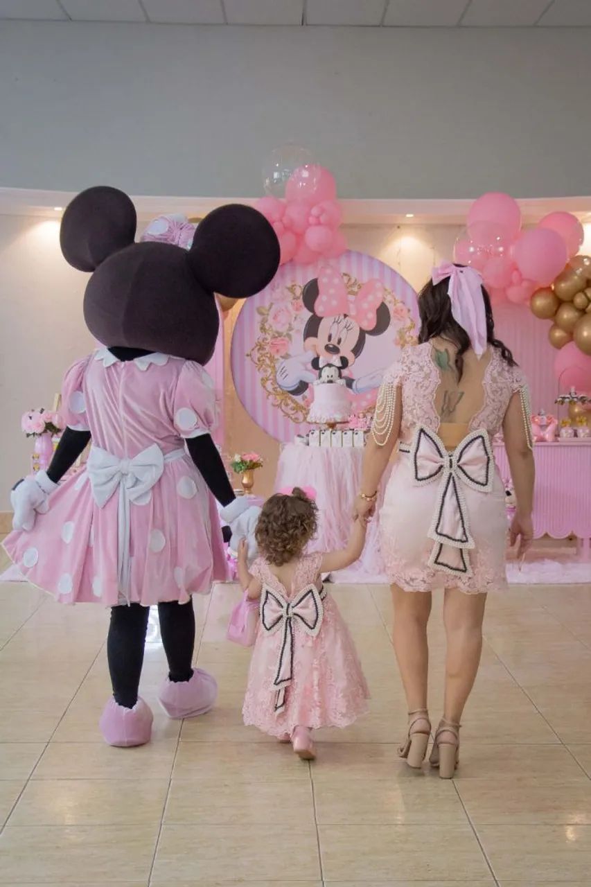 Vestido Minnie Rosa para Menina