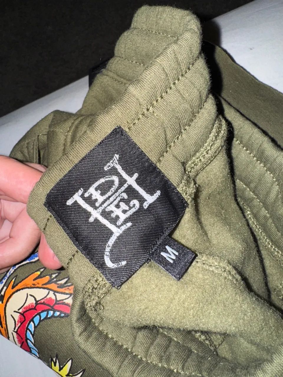 Shorts de Moletom Ed Hardy Dragon Tattoo Verde - Foto 5