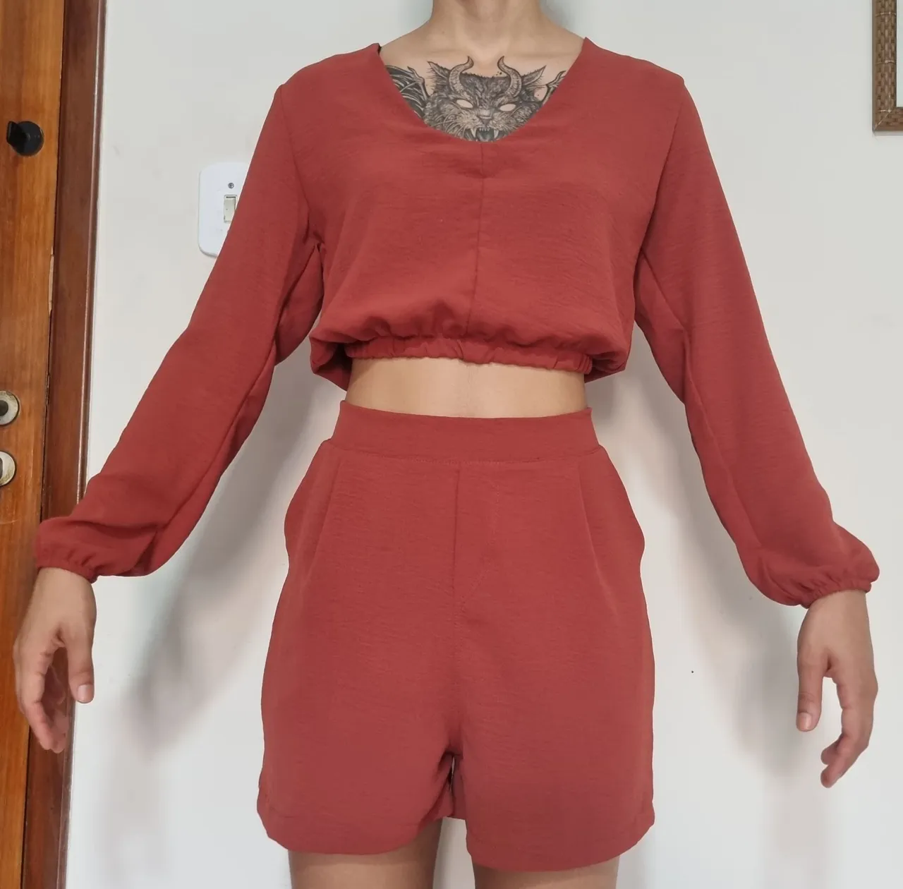 Conjunto cropped e short