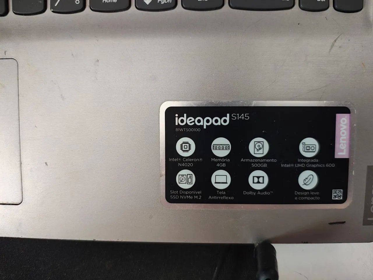 Notebook Lenovo Ideapad S145 - 4GB RAM - 500GB HD - Intel Celeron