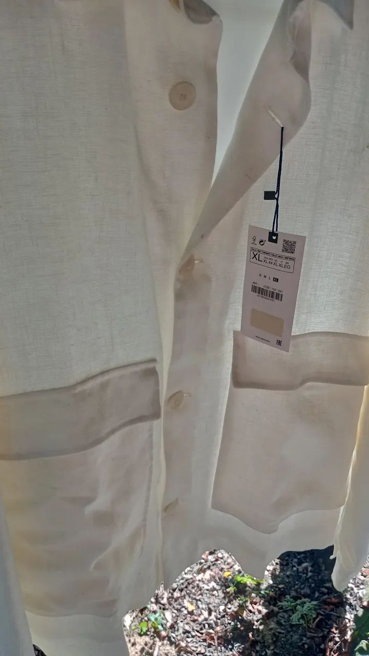 Casaco Zara Branco - Tamanho GG - Foto 2