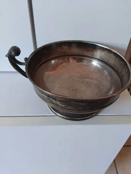 Pote antigo com banho de prata - Foto 4