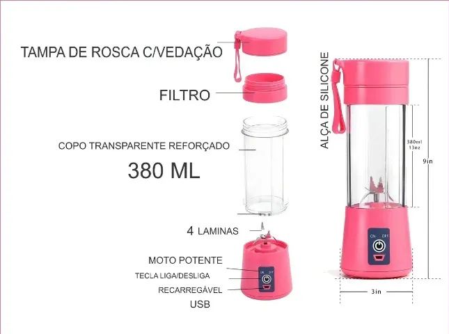 Mini Liquidificador Portatil - Novo - Foto 2