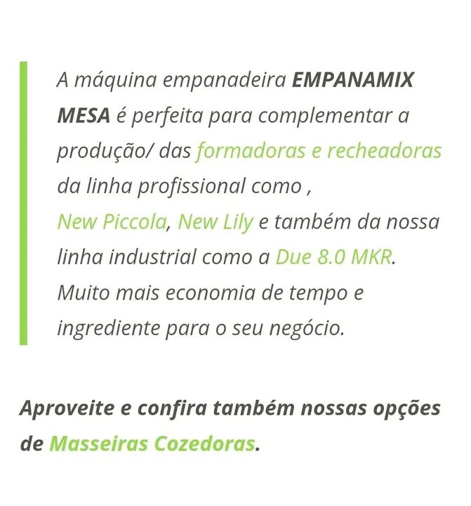 Máquina empanadeira de salgados - EMPANAMIX MESA  - Otimo Estado  - Foto 5