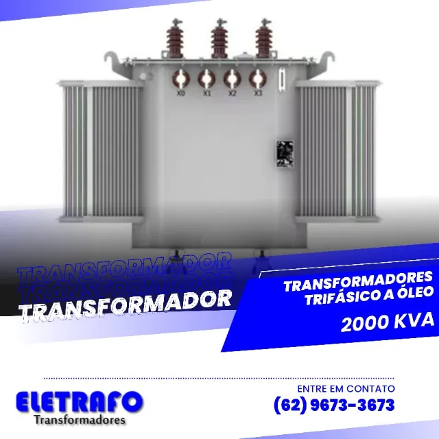 Transformador Trifásico a Óleo 2000 kVA - Estabilidade e Eficiência Energética