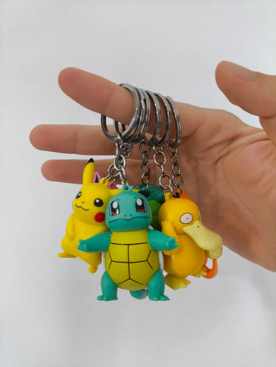 Chaveiro Pokémon - Charmander, Squirtle, Bulbasaur e Pikachu
