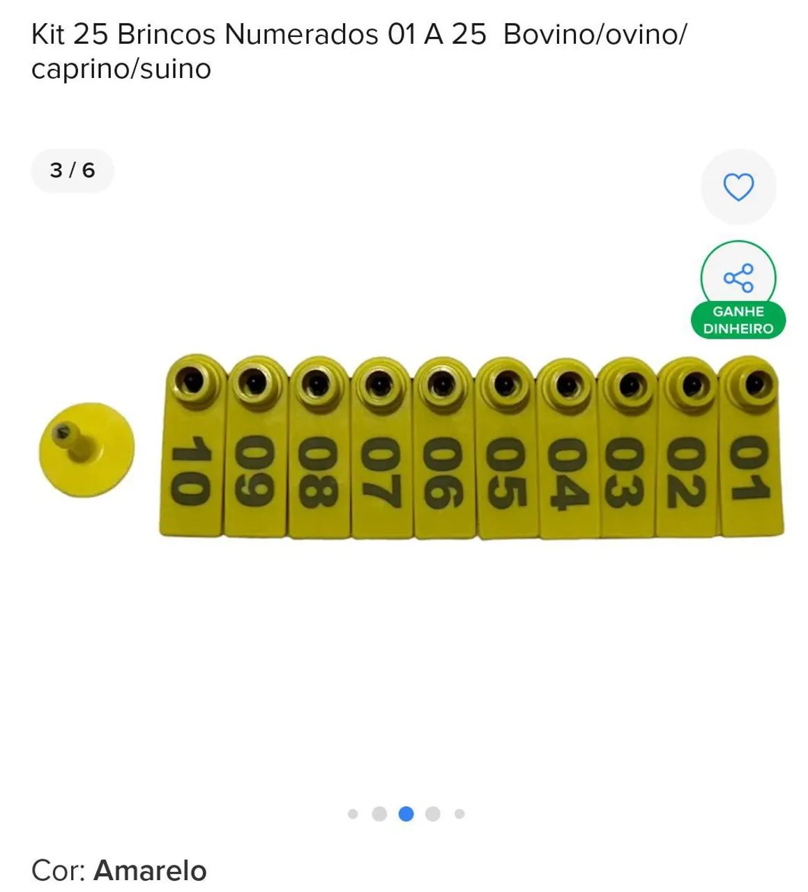 2 Kits de 25 brincos Numerados 01 a 25 bovino/ caprino/ suíno  - Foto 2