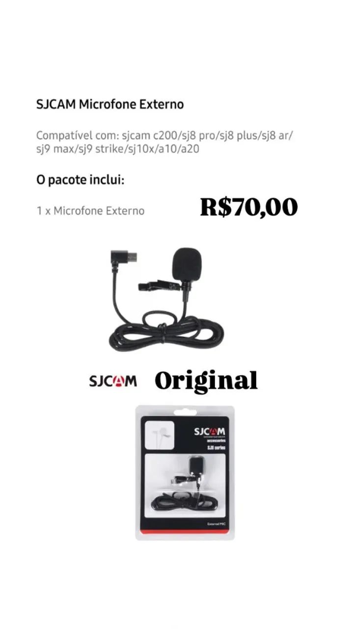 Microfone original sjcam 