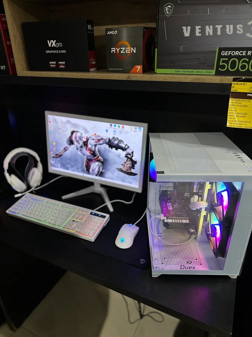 Pc Gamer completo Ryzen 5 5500 + RX580 8GB novo lacrado 1 ano de Garantia  - Foto 4