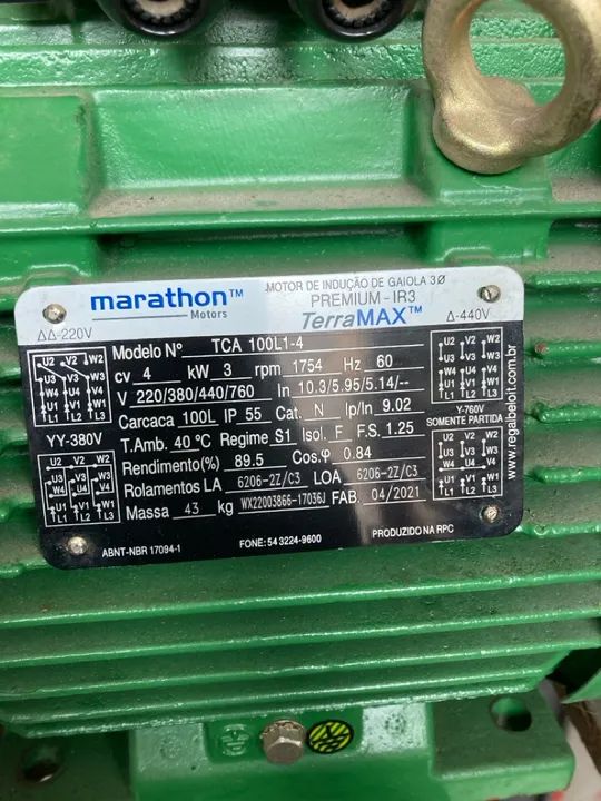 Lote 10 Motores Novos 4 Cv Elétrico Marathon  (ñ é Weg) - Foto 4