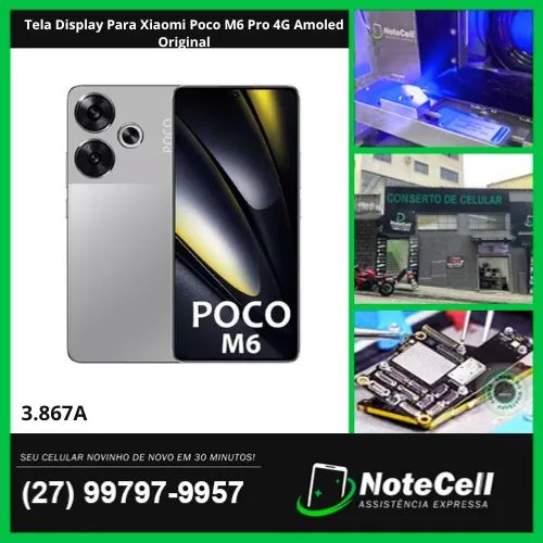 Tela Display Para Xiaomi Poco M6 Pro 4G Amoled Original- Instalação Expressa Em 30 Min!