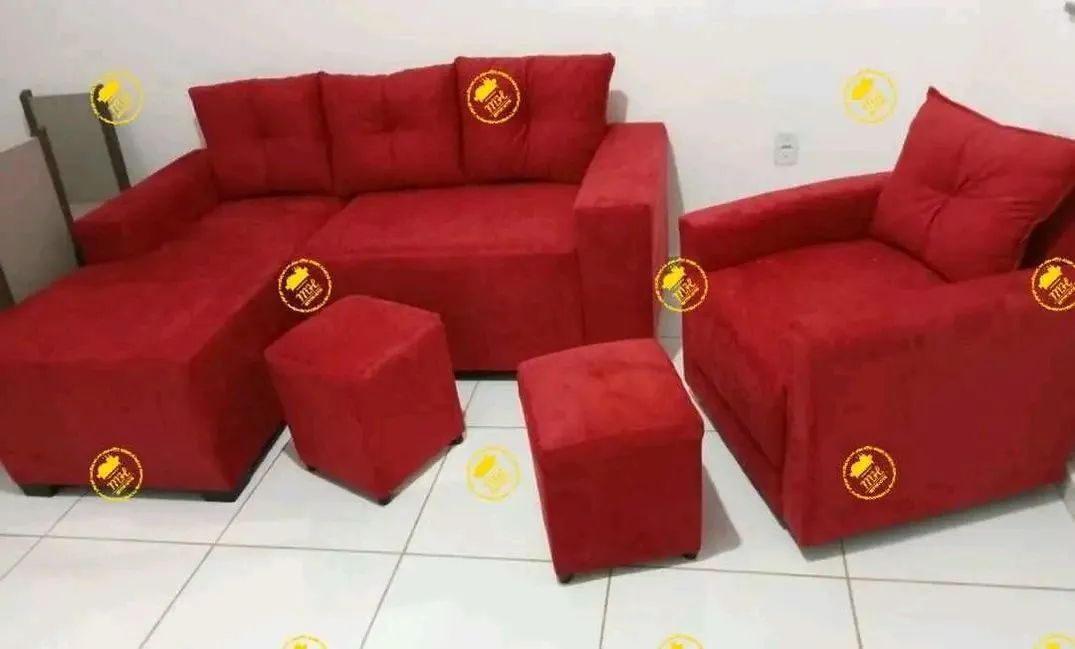 Conjunto de Sofá 3 e 2 Lugares Marrom65171907356163123