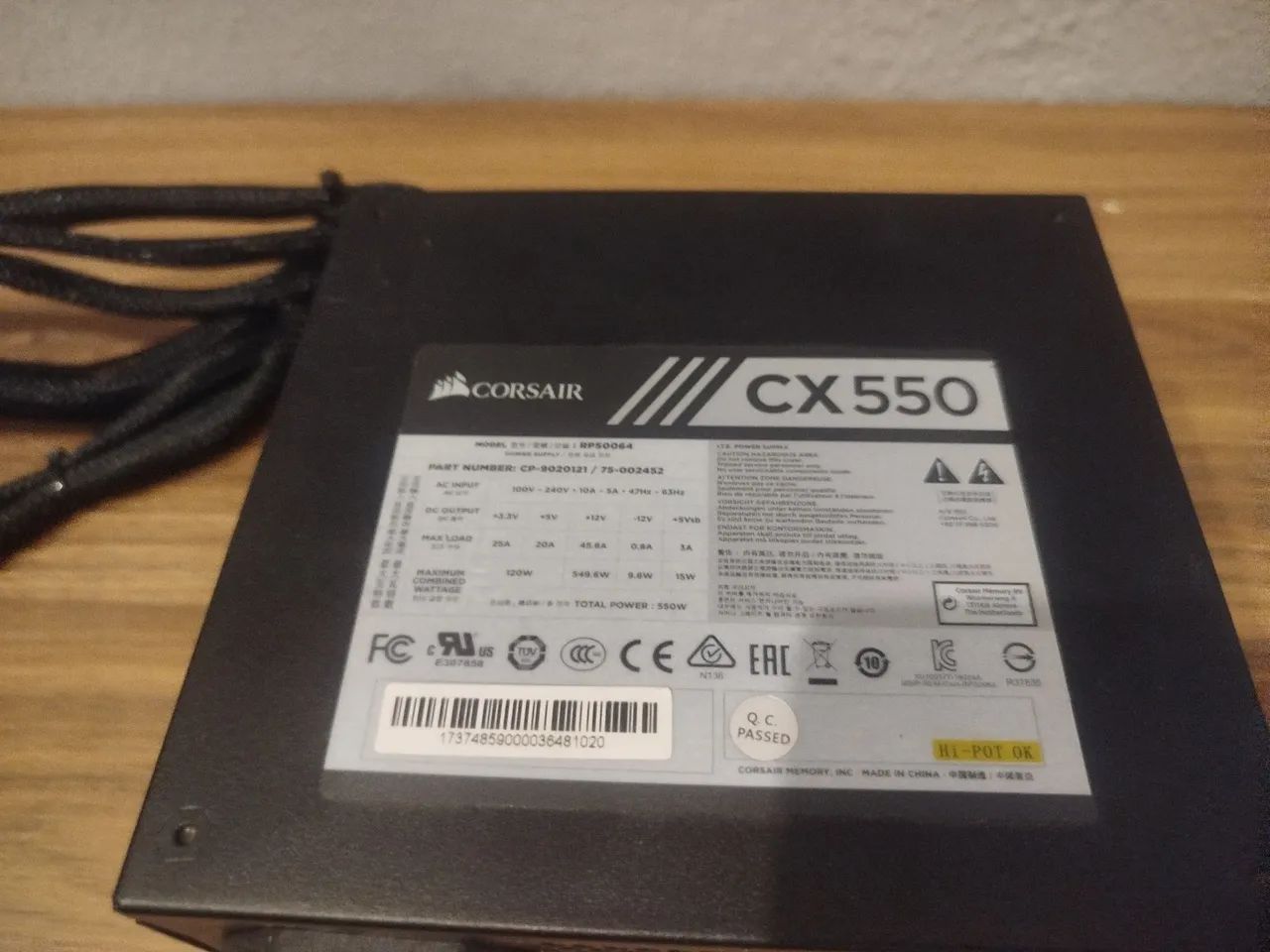 Fonte Corsair CX550 550W