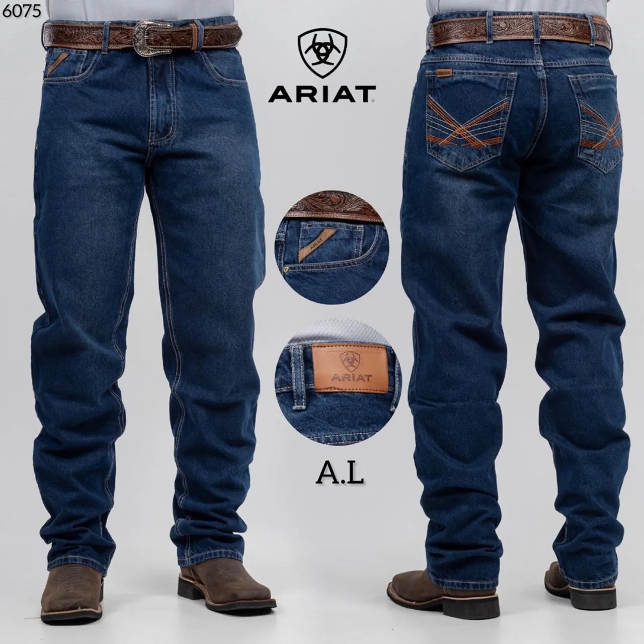 Calças country jeans no tecido santista 100%