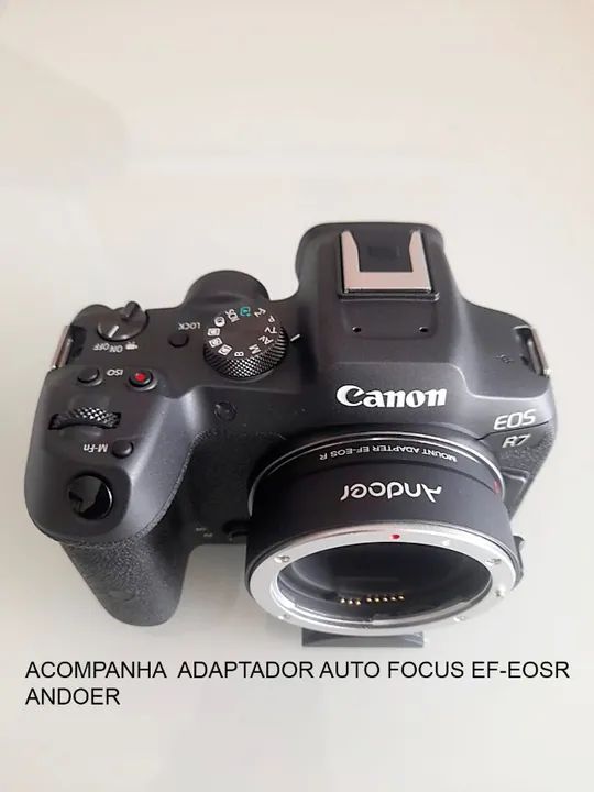 Câmera CANON R7 + ADAPTADOR ANDOER EF-EOSR AUTO FOCUS TUDO NOVO - Foto 2