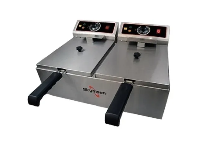 Fritadeira Elétrica De Inox, 2 Cubas, Fed-20-n, Skymsen