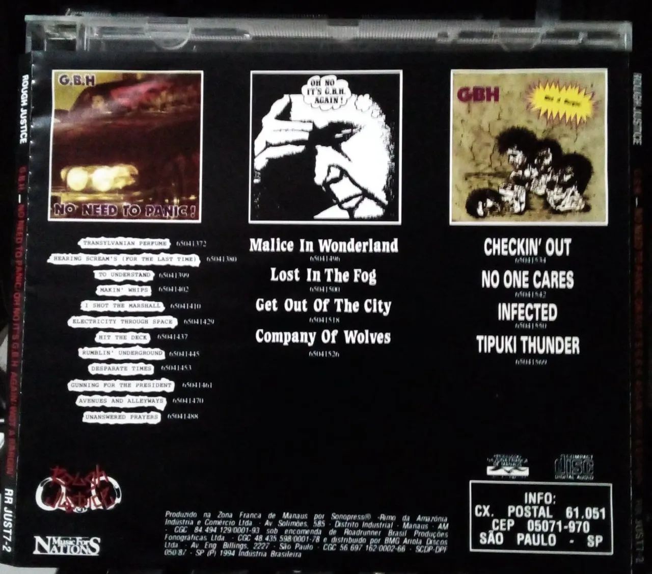 CD G.B.H. - No Need to Panic / Oh No It's G.B.H. again! / Wot a Bargin' 1991 Rough Justice - Foto 3
