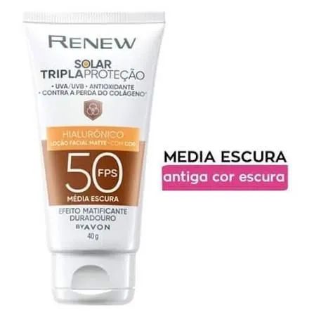 Protetor Solar Facial com "Cor" Renew 40g