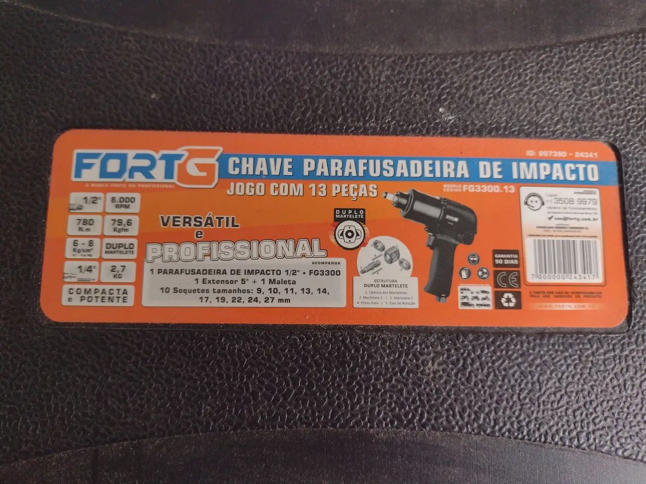 Jogo de Parafusadeira de Impacto 1/2'' pneumática com Maleta - Foto 3