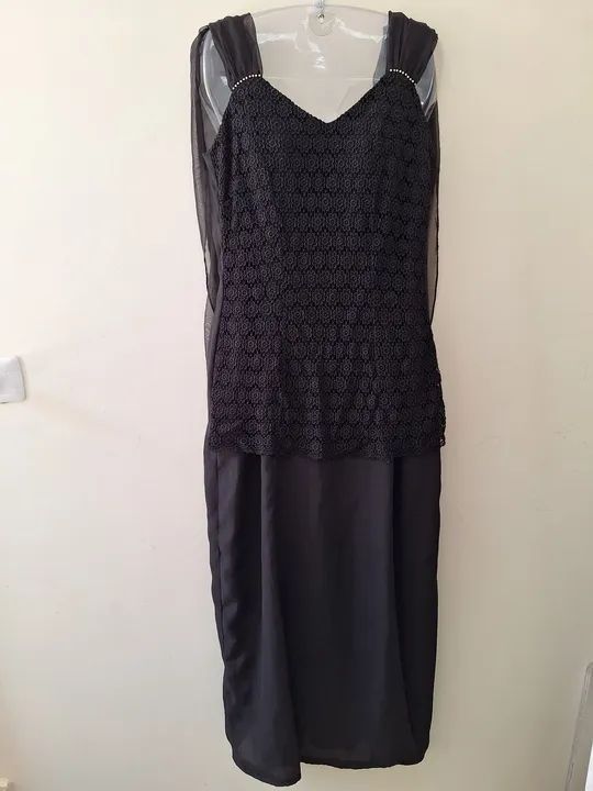 Vestido Longo Preto com guipir  - Foto 4