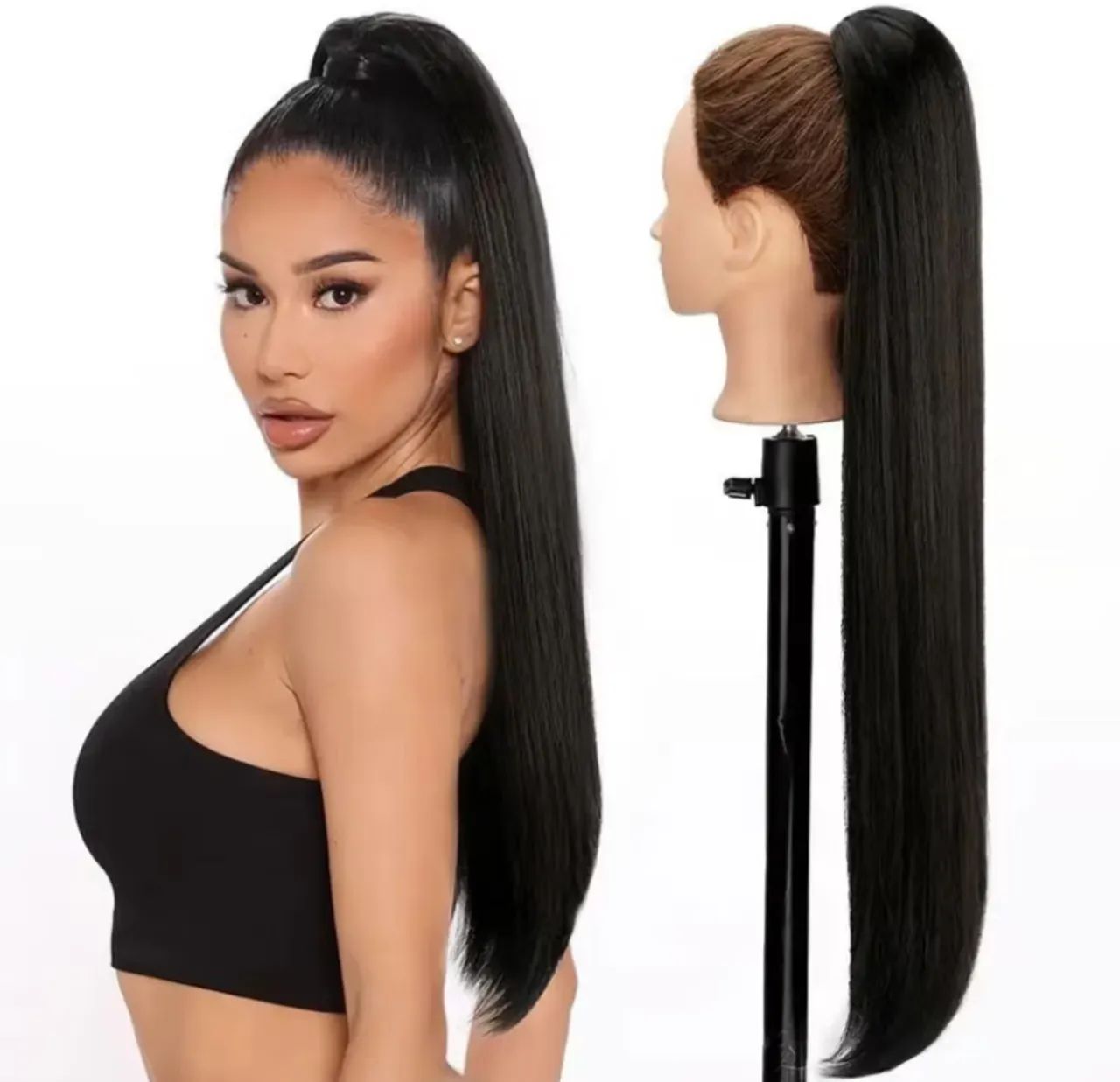 Extensão de Cabelo - Rabo de Cavalo - Preto