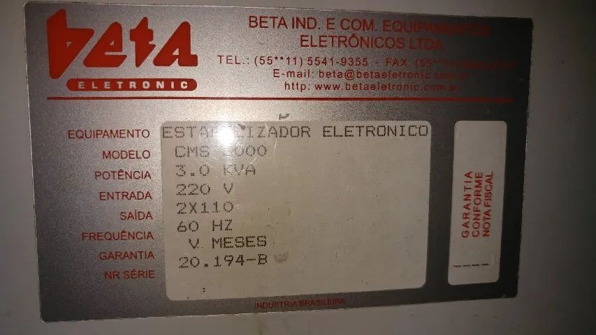 Super estabilizador industrial beta cms 3000 mais Auto Transformador de voltagem 110v 220v - Foto 3