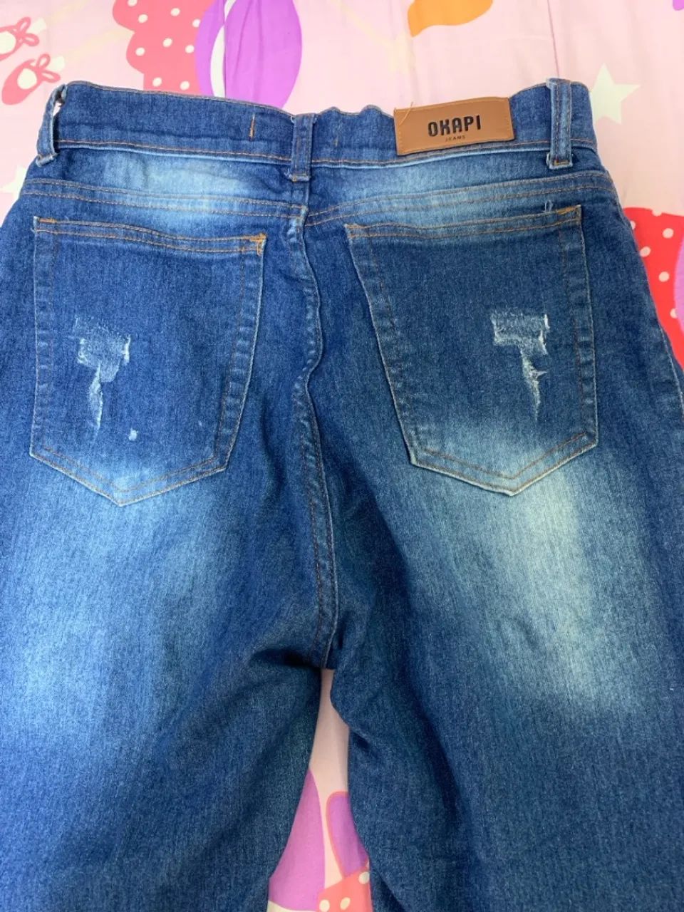Calça Jeans Feminina Azul Destroyed Tamanho 40 - Foto 3